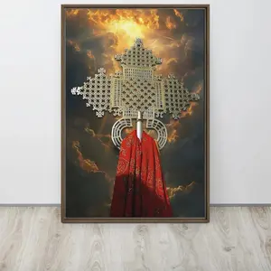 Mesikel Ethiopian Eritrean Orthodox Cross Poster – Religious Wall Art, Spiritual Canvas Print Home Decor Unframed