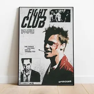 Fight Club Poster - David Fincher - Vintage Retro Art Print - Wall Art Print - Minimalist Movie Poster - Custom Poster - Home decor - Gift