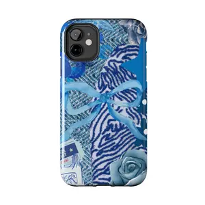 BLUE BOW COLLAGE iPhone Case Aesthetic iPhone 15 14 13 12 11 Pro Max 8 Plus X 7 SE Shockproof Protection