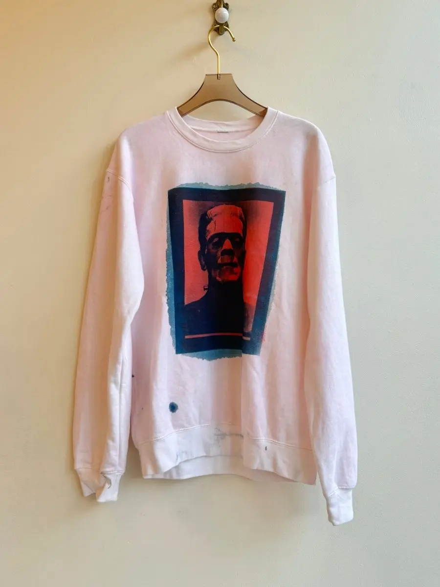 Frankenstein Scarlet Sun Cyanotype Crewneck Sweatshirt (Reworked)