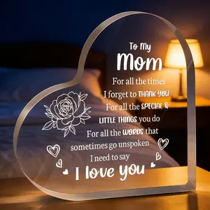 Gifts for Mom Birthday, I Love You Mom Acrylic Keepsake - Birthday Gifts for Moms from Daughter Son, Best Christmas Mother's Day Present 3.94inch