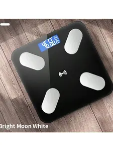 Smart Bathroom Scale with Backlit LED - USB Rechargeable Glass Body Weight Scale (400 Lbs)