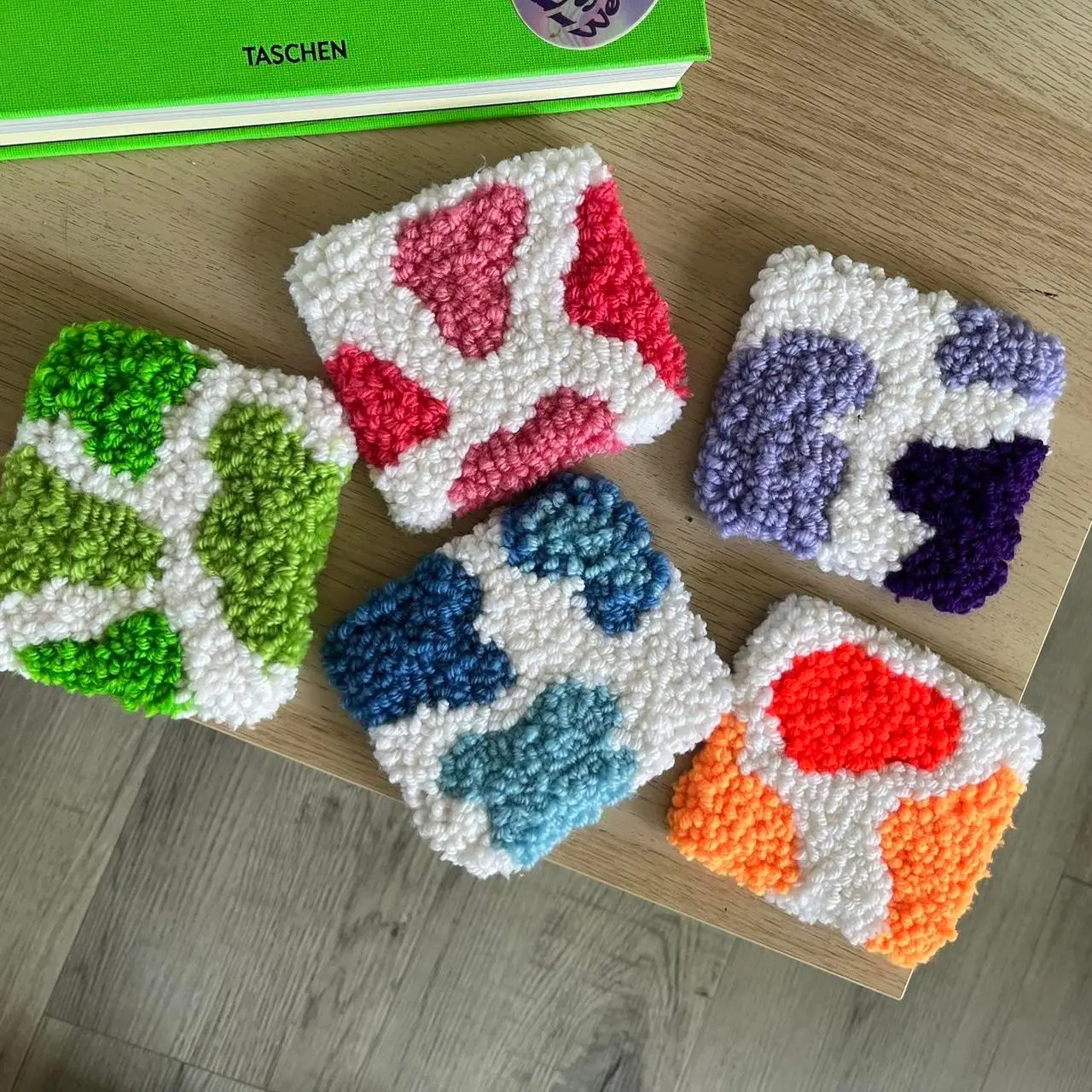 5 Pc. Rainbow Cow Coaster Set