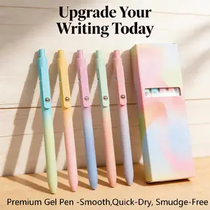 5-15Pcs 0.7mm Rainbow Gradient Gel Pens, Quick-Dry Smooth Writing Press-Type Pens for Journaling, Study, School & Office Use