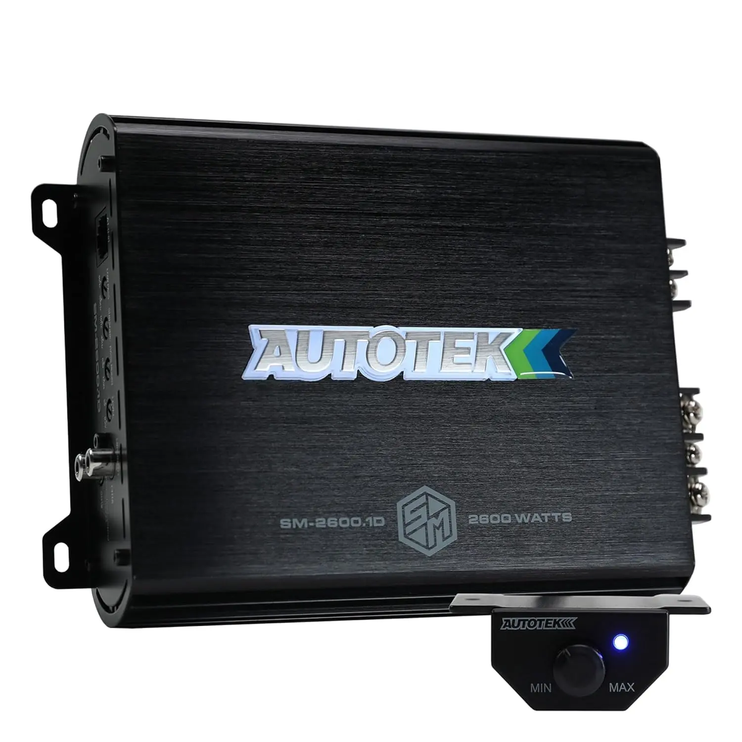 Autotek Street Machine 2600W Monoblock Car Audio Amplifier with Bass Knob & Equalizer to Optimize Frequencies for Subwoofers and Full-Range Speakers