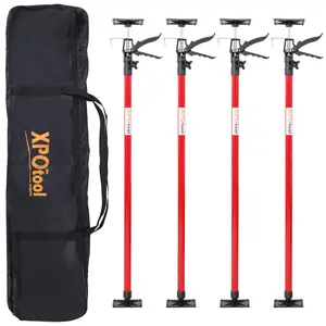 4 Pack Adjustable Support Pole,Steel 3rd Hand Support System,Support Rod for Jacks Cargo Bars Drywalls,Cabinet Jacks for Installing Cabinets,Extends from 45 to 114 Inch ,with carry bag