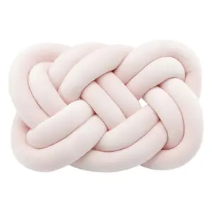 1pcs  Knot Pillow Ball, Soft Velvet Decorative Throw Pillow for Couch Sofa, Decor Knotted Square Floor Pillow Cushions for Living Room (White)