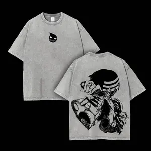 Death the Kid - Meister Soul Eater Anime Double Printed Vintage Washed Tee Unisex Heavyweight Cotton T-shirt Gift for Anime Fan, Anime Lover ZR5