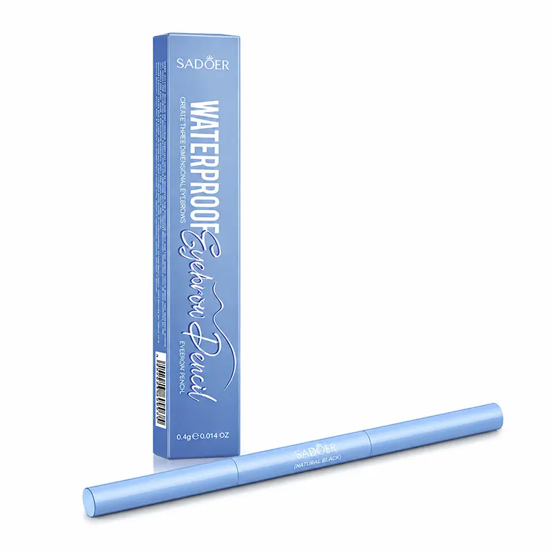 2-in-1 Waterproof Eyebrow Pencil, Long-Lasting Brow Pen for Natural Hair-LikeStrokes, Smudge-Proof,with Autorotation Triangular cut pencil  & Eyeliner brush