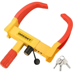 Universal Trailer Wheel Lock Anti Theft Wheel Clamp Lock with 3 Keys Adjustable Security Tire Lock Fits 7-11" Width Tyres, Great Deterrent for Trailers Car SUV Boats ATVs, Heavy Duty