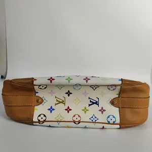 Pre-owned Louis Vuitton canvas Shoulder Bags Monogram White Multicolore Greta Shoulder Bag 【BF 12Z】XP02209