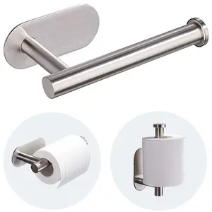 Self-Adhesive Toilet Paper Holder, Premium Thicken Stainless Steel Rustproof Adhesive Toilet Roll Holder, Tissue Dispenser, No-drilling Efficient Paper Organizer for Kitchen, Bathroom, Restroom Storage Solutions, Christmas Gift