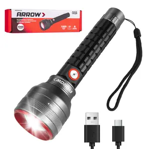 Arrow Rechargeable Flashlights 1000 Lumens Long Range 3280 FT, Bright LED Flashlight with Memory Function, Zoomable Flash Light with 4600mAh Battery, USB-C Charging for Repair, Outdoors & Emergency