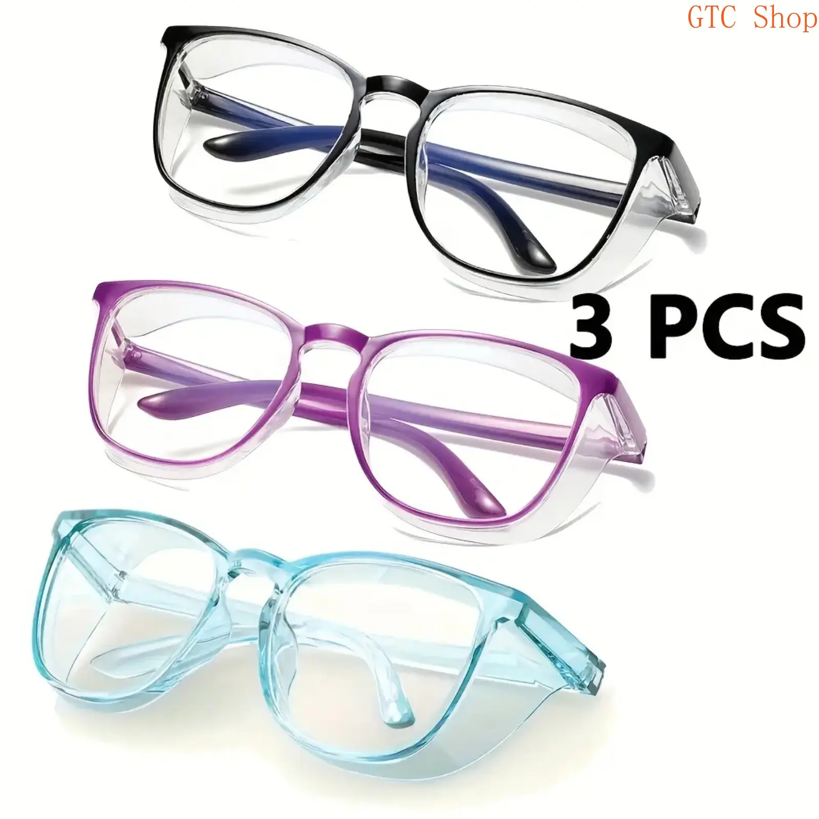 3 Pairs Fashion Solid Simple Protective Goggles for Women & Men, Anti-Pollen, Anti-Spray & Blue Light Blocking Multifunctional Eyewear Ideal for Daily Casual Wear & Outdoor Activities outdoorfun, Women's Sunglasses