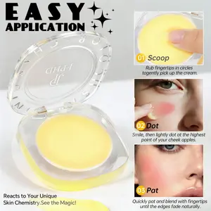 Color-Changing Blush Trio, Face Eye Lip Highlighter, Waterproof Sweatproof Long-Lasting Makeup, Fine Glitter Finish, No Smudge Formula