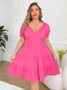 Women's Plus Size New Dress, Stylish Casual Wear, Comfortable Fit, Perfect for Daily, Trendy Fashion Clothing