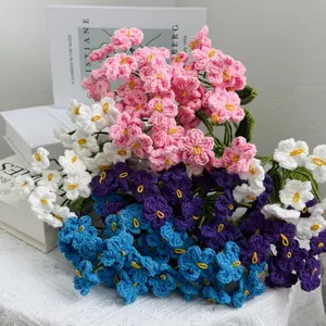 Handmade Crochet Forget me nots, Forget me not Bouquet,Crochet Desk Decor, Flower Arrangement, Mother's Day/Birthday/Wedding/Anniversary Gifts