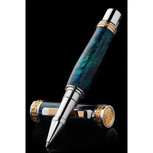 Closer Teal Abalone Shell Rollerball Pen