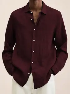 Large Size Men's Long Sleeve Button Shirt, Fall Seasonal Fashion, Comfortable and Stylish, Perfect for Daily Wear