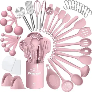 43 Pcs Silicone Cooking Utensil Set, Turner, Tongs, Spoon, Spatula, Heat-Resistant Kitchen Tools for Nonstick Cookware, BPA-Free, Dishwasher Safe