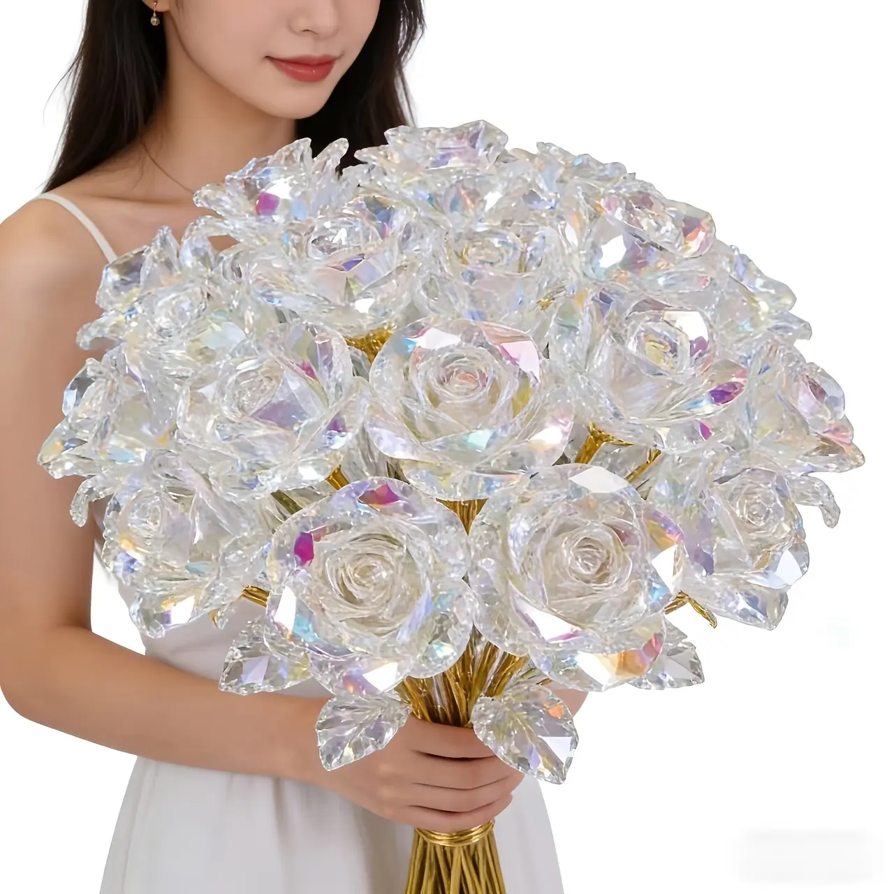 Pack of 20 Sparkling Eternal Crystal Roses — lifelike artificial crystal rose bouquets. Perfect for weddings, Mother’s Day, Easter, anniversaries, Valentine’s, birthdays, Thanksgiving. Maintenance-free with elegant premium charm. Ideal for holiday decor