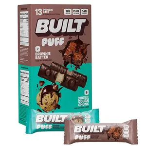 Built protein bar  Puff brownie batter and cookie dough chunk , 13 ct pack