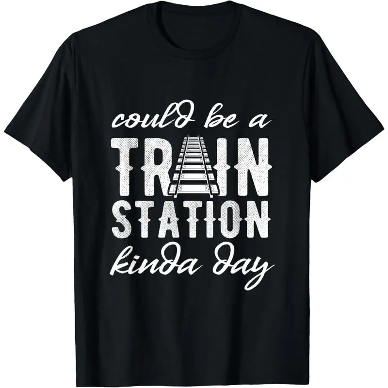 Men's 100% Cotton Short-Sleeve Classic Tshirt - Unisex Cut, Photo Realism Menswear Streetwear Top, All Seasons Train Station-Themed Daily Wear, Garment, Shortsleeve, Photo Print, Loose, Unisex Fit, Basic, Athletic, Train Theme, Casual, Chic, Consult Chart