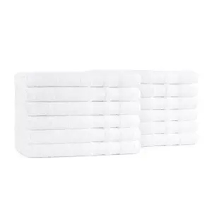 Magellan Hand Towels, White, Soft Ring Spun Cotton, 16x30 in., Buy a Pack of 12 or Buy a Case 120
