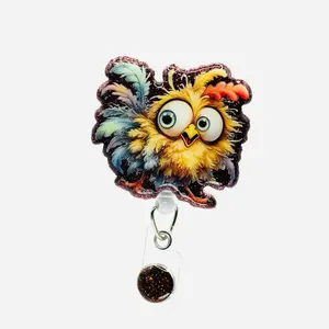 Crazy Chicken Badge Reel, 2”, Retractable Swivel Alligator Clip, RN, LPN, OBGYN, Pediactric, Dental