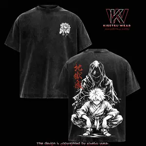 Gabimaru Jigokuraku T-Shirt – Hell’s Paradise Anime Graphic Shirt, Vintage Washed Oversized Dark Anime Streetwear, Soft Cotton Unisex Tee, Gift for Manga Fans