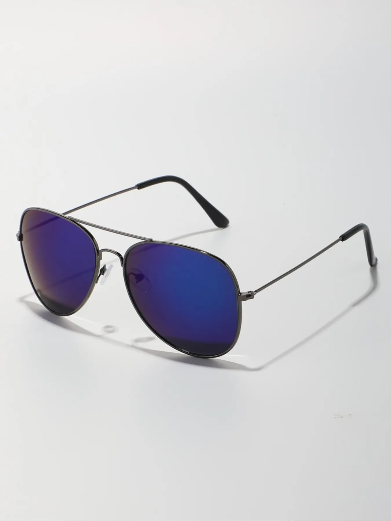 1pcs Men's Vacation Pilot Double Beam 90s Metal Vintage Denim Western Style Outdoor All Seasons for Commuting Vacation Fashion Glasses Stylish Glasses Trendy Shades Street Style Shades