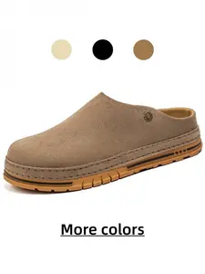 Simple Retro Lazy Casual Mules | Smooth Breathable Suede | Stable Anti-Slip PVC Base | Multi-Scene Daily Matching