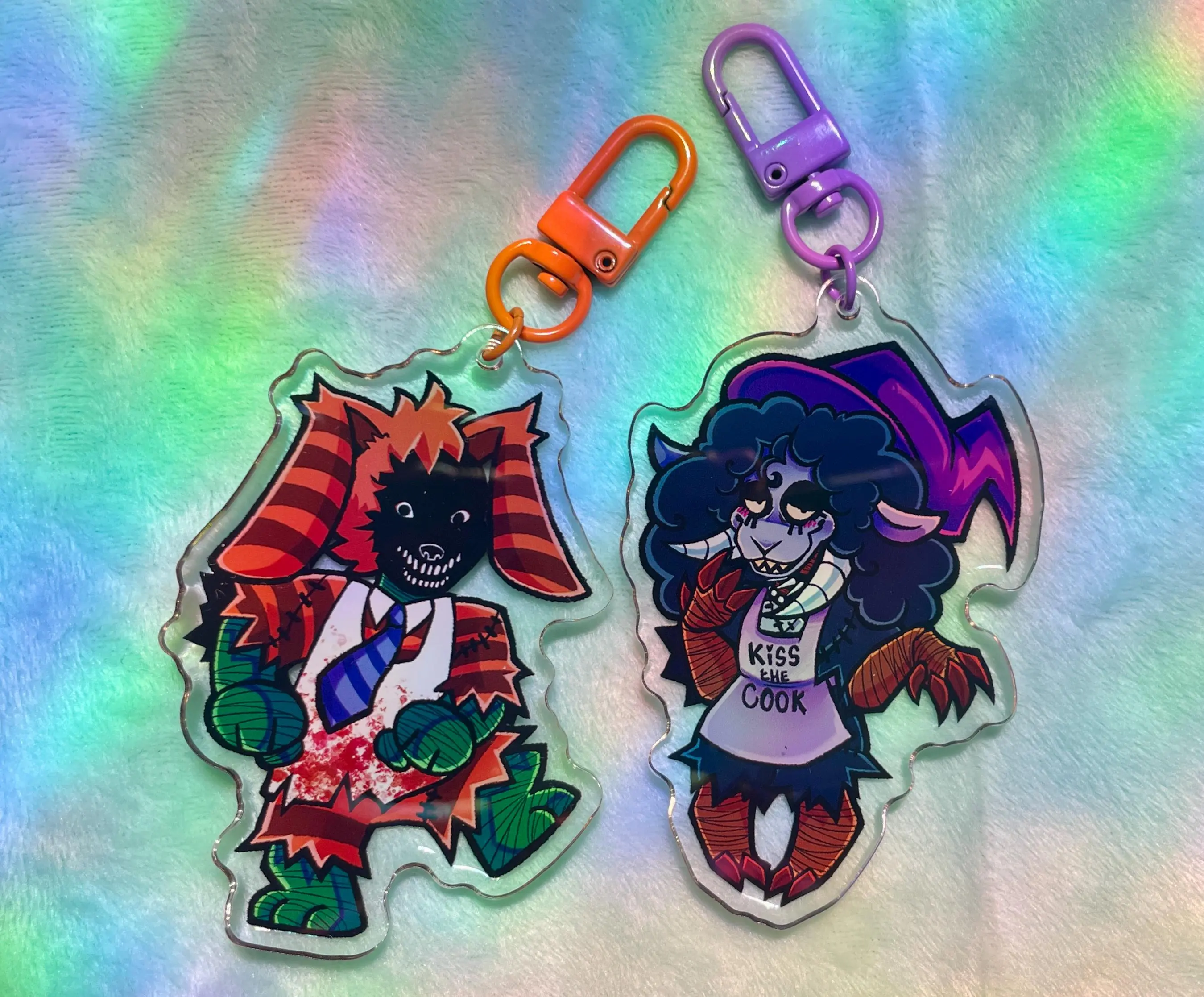 Pumpkin Rabbit & Witch Sheep 3.0in Acrylic Keychains | Walten Files Keychains