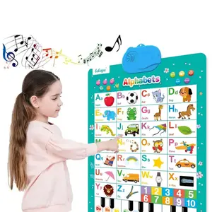 Interactive Wall Chart for Kids Ages 1-6, English Alphabet Educational Poster with Songs, Sounds, Games, Interactive Learning Toy, Preschool Alphabet Tool