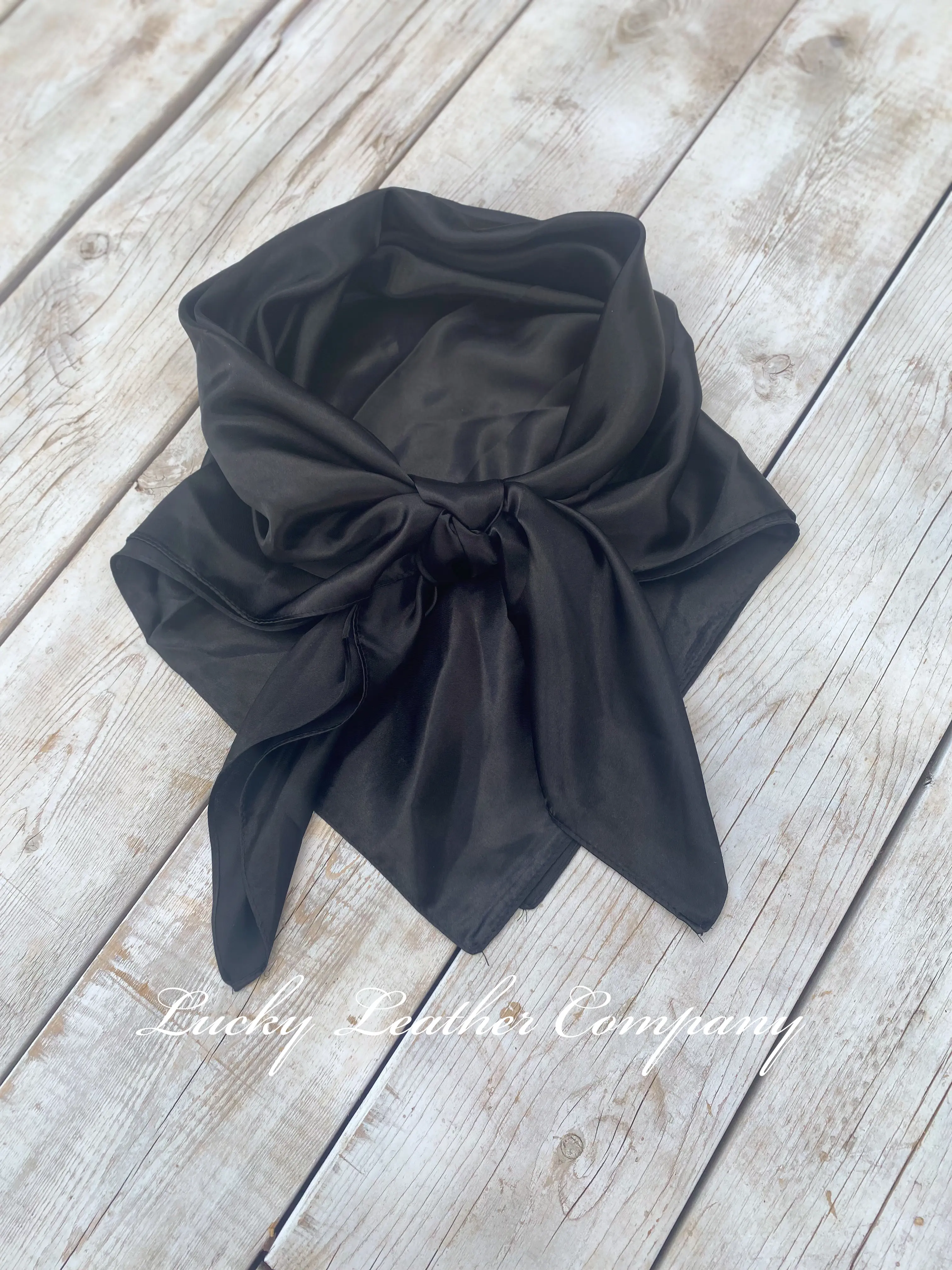 Black Wild Rag, 35"x 35", Western Wild Rag, Boho, Cowboy Scarf