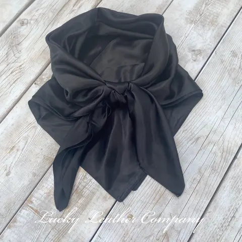 Black Wild Rag, 35"x 35", Western Wild Rag, Boho, Cowboy Scarf
