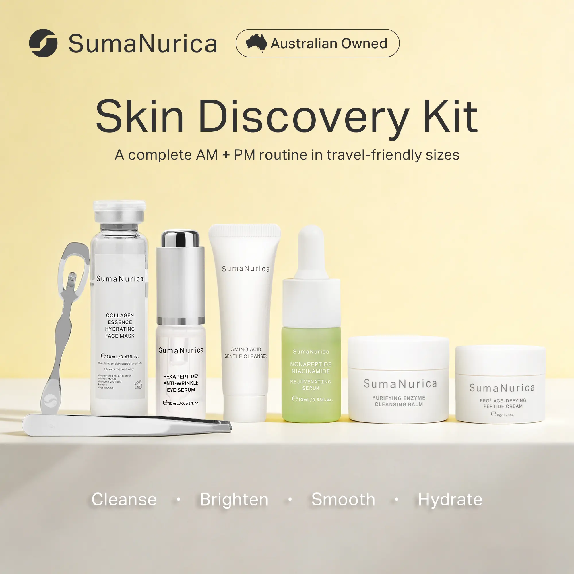 [SumaNurica] 6-Piece Skincare Routine Set – Cleanse, Hydrate & Anti-Aging Care (Mini Sizes)