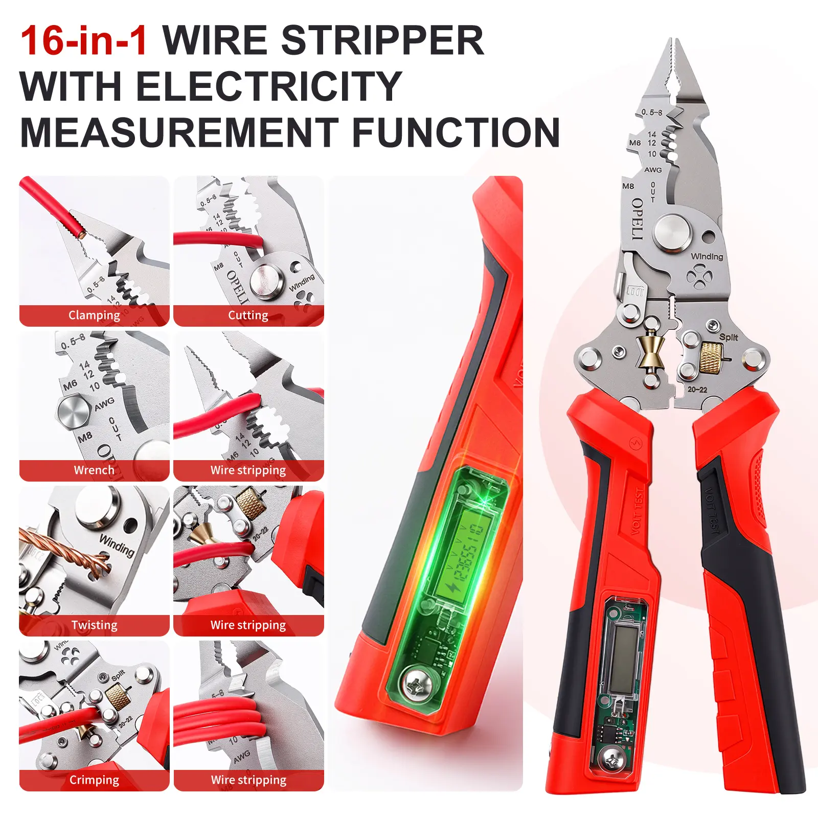 OPELI 16 in 1 Wire Stripper Twister forCutting and Pulling Wires