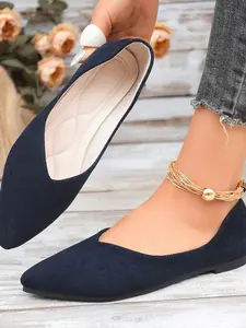 Women's Ballet Flats Open Toe Pointed Toe Comfortable Daily Shoes Slip On Flats Suitable for Dating Walking Office Wear
