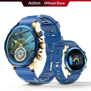 【GOLD-PLATED & FULL METAL BODY】Aolon Luxor Spring Business Smartwatch with IP68 waterproof, running pace tracking, DIY health monitoring, outdoor sports features, 128MB memory, and up to 26 days standby. #SummerVibes outdoorfun