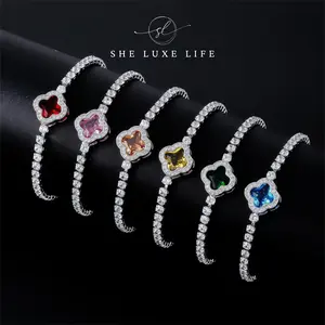 SheLuxeLife | Sweet and Fresh New Copper Inlaid Zircon Lucky Petal Bracelet for Women – Fashionable High-End Hand Accessory