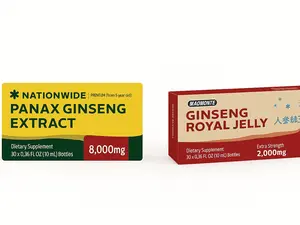 Panax Ginseng Extract & Royal Jelly 2000mg for Rapid Energy Support Mental Clarity Fitness Natural Supplement 30 Bottles x 10ml - Healthcare Dietary Vitamin Edible