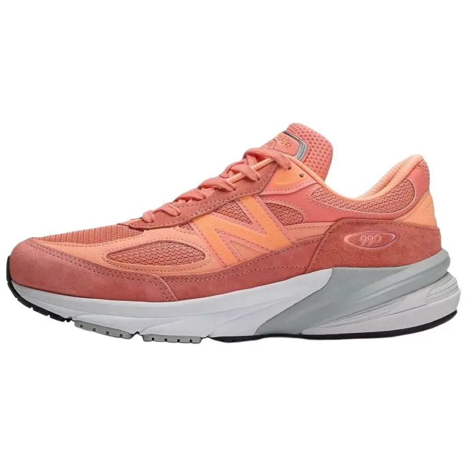 NEW BALANCE 990v6 Made in USA Cushioned Running Shoes, Unisex Breathable Mesh Trainer in Salmon for Daily Wear, Athletic Shoes, Classic Running Shoes, Foam