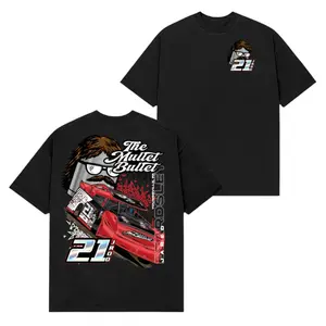180g[100%cotton]"The Mullet Bullet" #   21 Racing Shirt – Fun Driver Nickname Graphic with Race Car Design – Gift for Dirt Track Fans, Car Guys & Motorsports Lovers – Perfect for Men