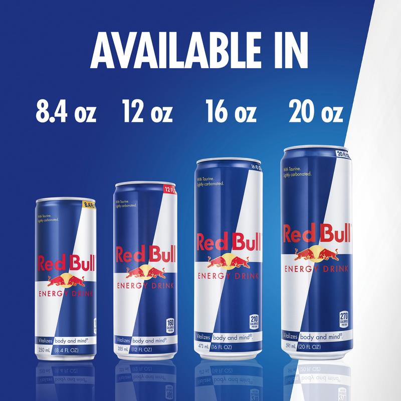 Red Bull Energy Drink, 114mg Caffeine, 12 fl oz, Pack of 4 Cans