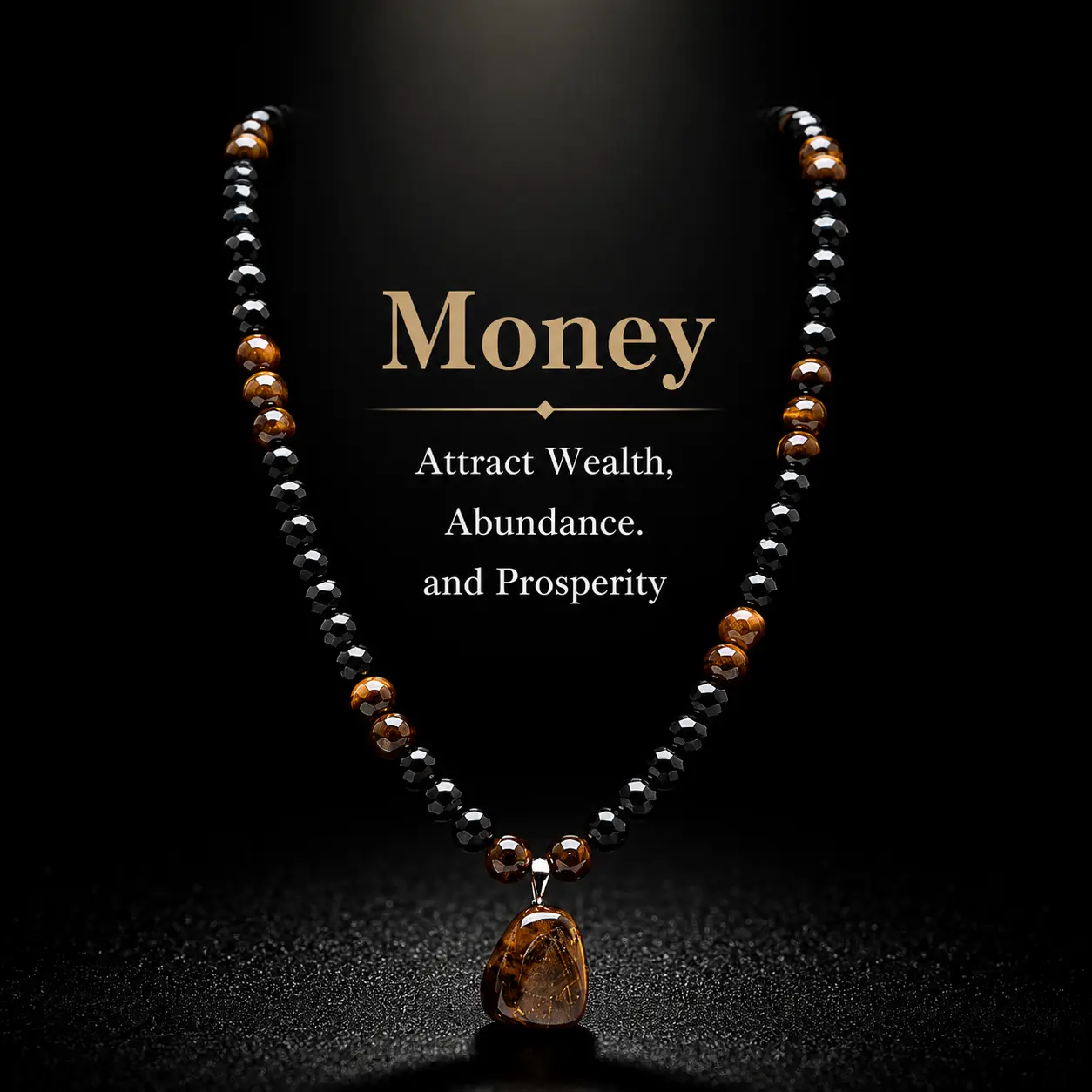 ARPURRAINA Money Attraction Necklace with Tiger Eye Pendant Healing Crystal Stone ,Obsidian,Anniversary, Vacation &Theme Parties Jewelry Charms Abundance Crystal bracelet,Long Chain,Sweater chain,Ideal Gift Jewelry for Men and Women summerwins,summerwins,