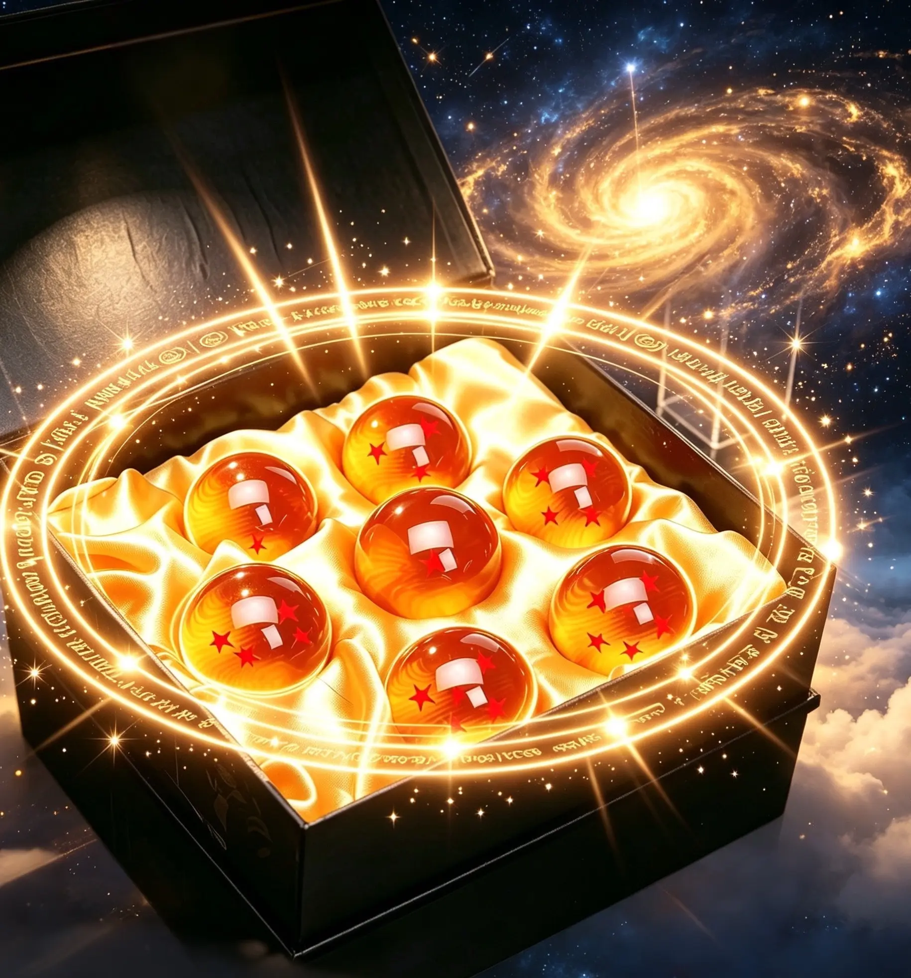 7Pcs 42MM Dragon Balls Set, Collectible Transparent Acrylic Resin Crystal Spheres with Premium Gift Box, party decorations, birthday and Christmas gifts and toys.