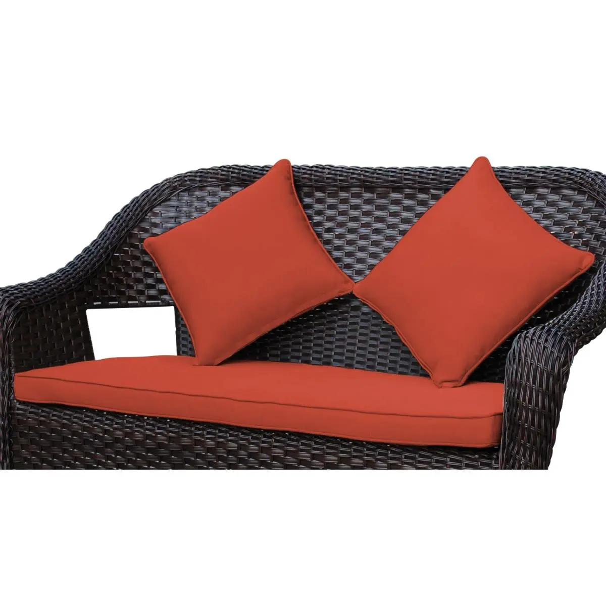 212 MAIN Clark 2-in. Polyester UV-Resistant, Water-Resistant, All-Weather Outdoor Loveseat Cushion with 2 Pillows, Brick Red, Water Resistant Cushion