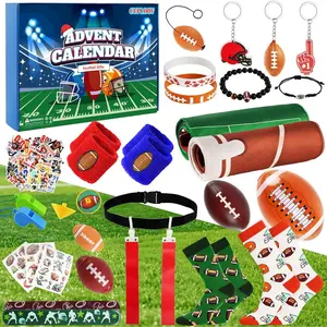 Football Advent Calendar 2025-24 Days Sports Countdown Calendar for Teens Boys Girls Rugby Sports Party Favors Gifts for Football Pans