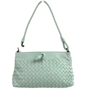 Pre-owned Bottega Veneta Lambskin Shoulder Bags BJ1109904028 Intrecciato Light green